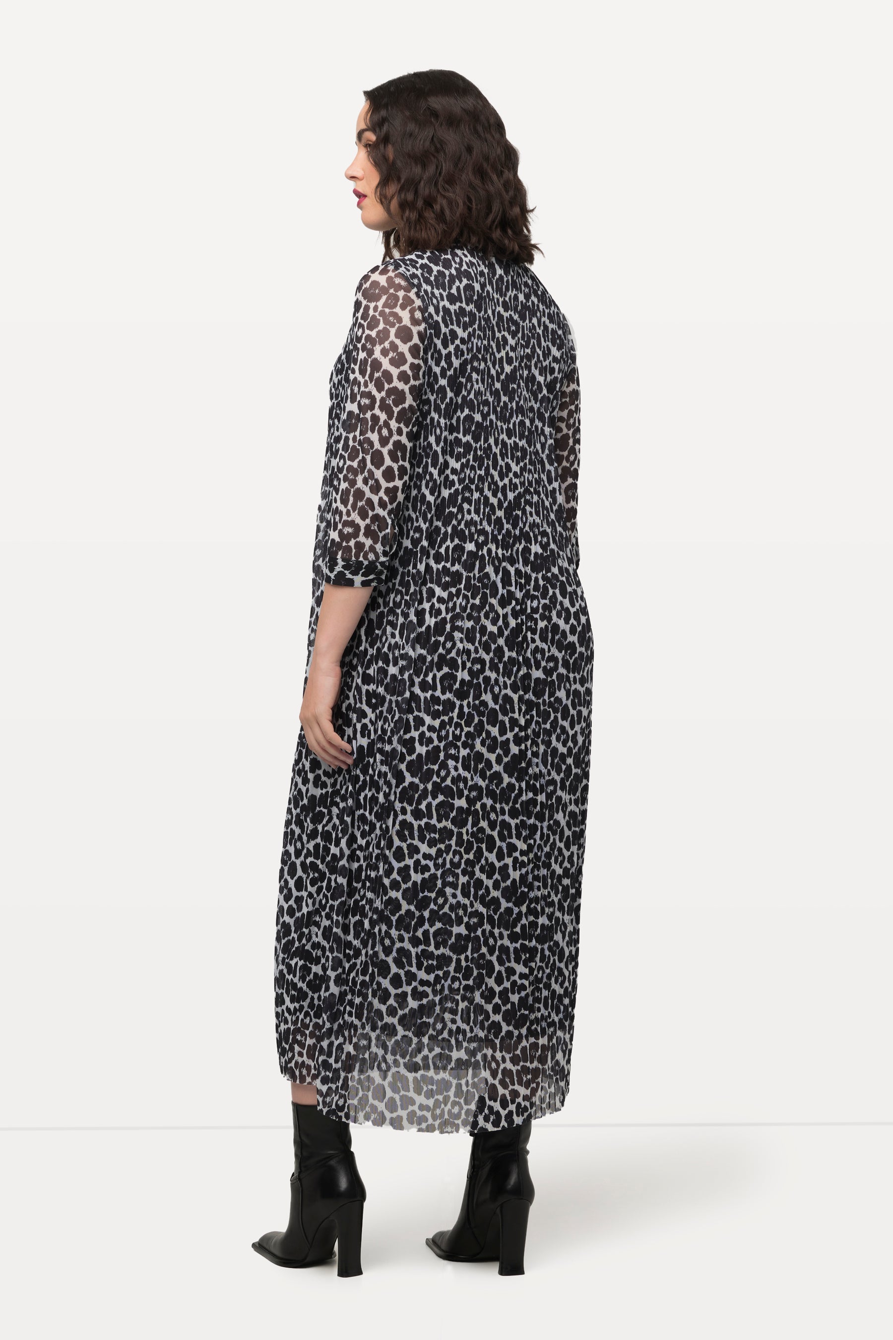 Ulla Popken Sheer Leopard Dress