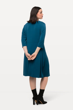 Ulla Popken Draped Dress in Teal