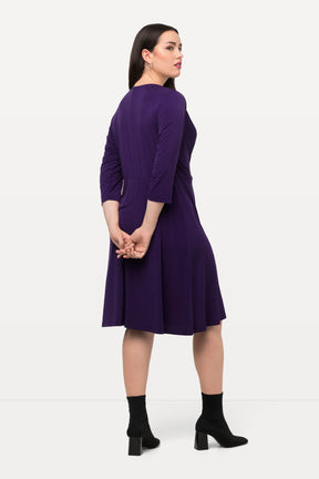 Ulla Popken Draped Dress in Purple