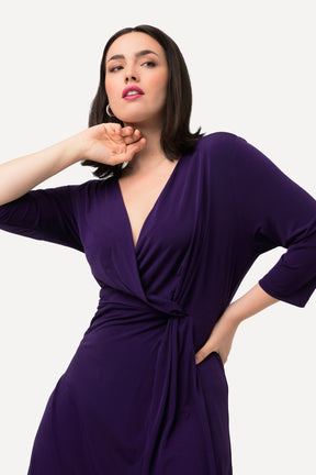 Ulla Popken Draped Dress in Purple