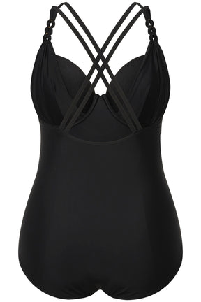 Ulla Popken Sparkle Swimsuit in Black