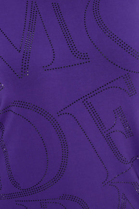 Ulla Popken Glitter Lettering Shirt in Purple