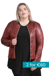 Magna Leather Look Jacket in Rust