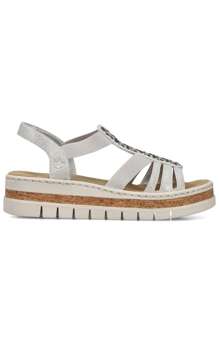 Rieker Braided Silver Sandal