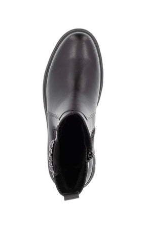Remonte Black Chelsea Boot with Buckle