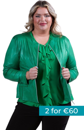 Magna Leather Look Jacket in Brazil Green