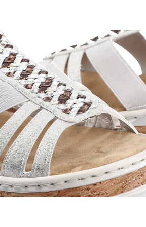 Rieker Braided Silver Sandal