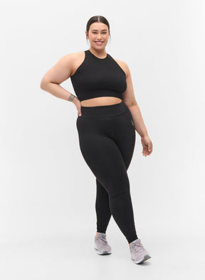 Active by Zizzi Basic Leggings in Black  