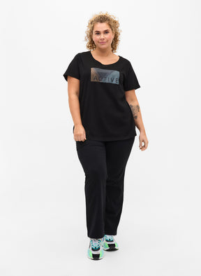 Active by Zizzi Cotton Leggings in Black