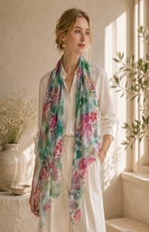 Ada Scarf in Green/Pink 