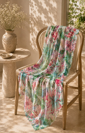 Ada Scarf in Green/Pink 
