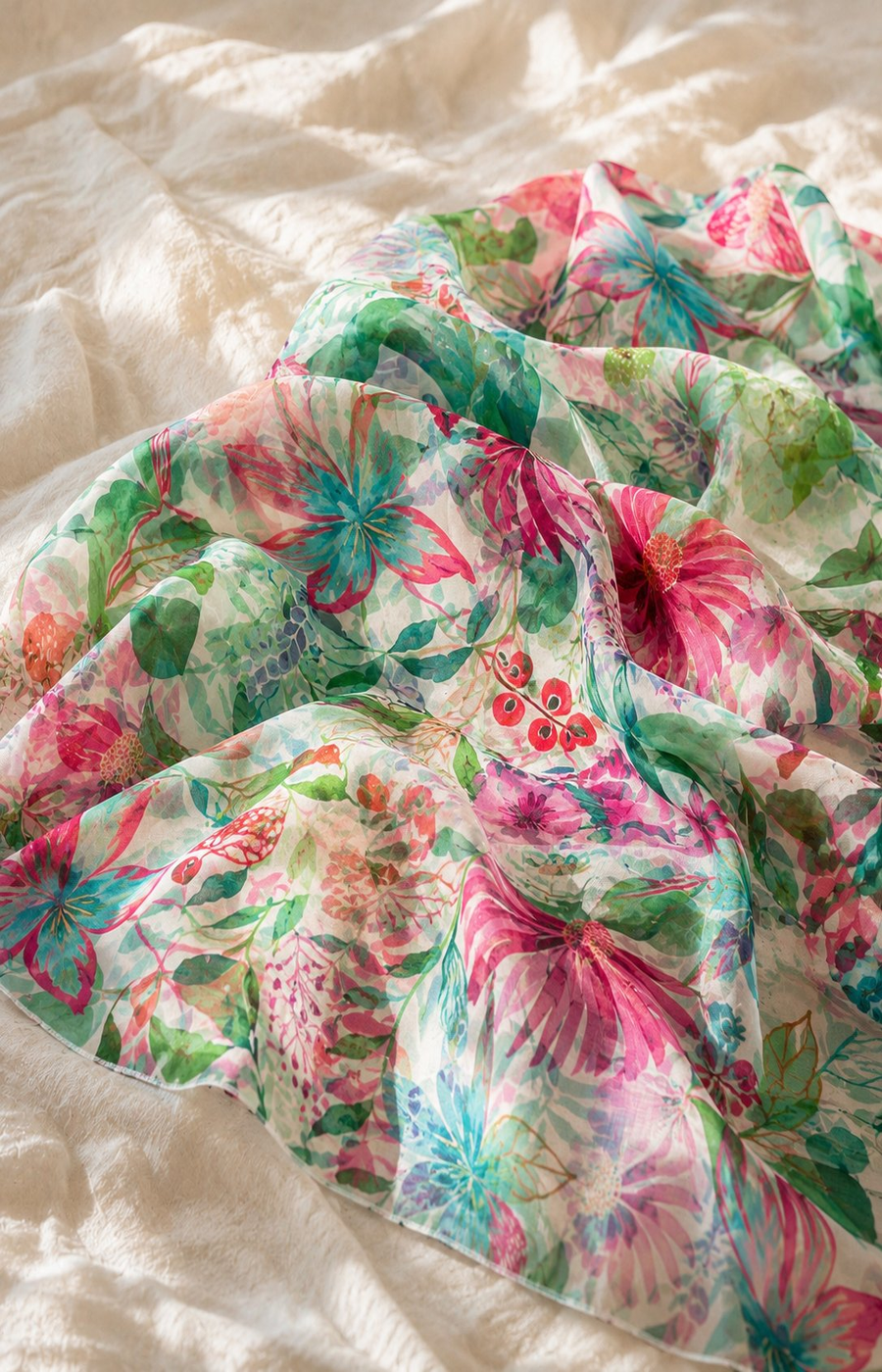 Ada Scarf in Green/Pink 