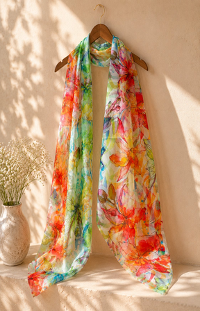 Ada Scarf in Orange/Green 