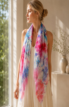 Ada Scarf in Pink/Blue 