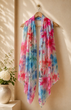 Ada Scarf in Pink/Blue 
