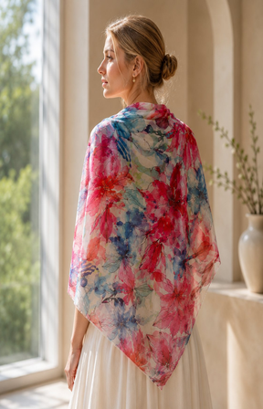 Ada Scarf in Pink/Blue 