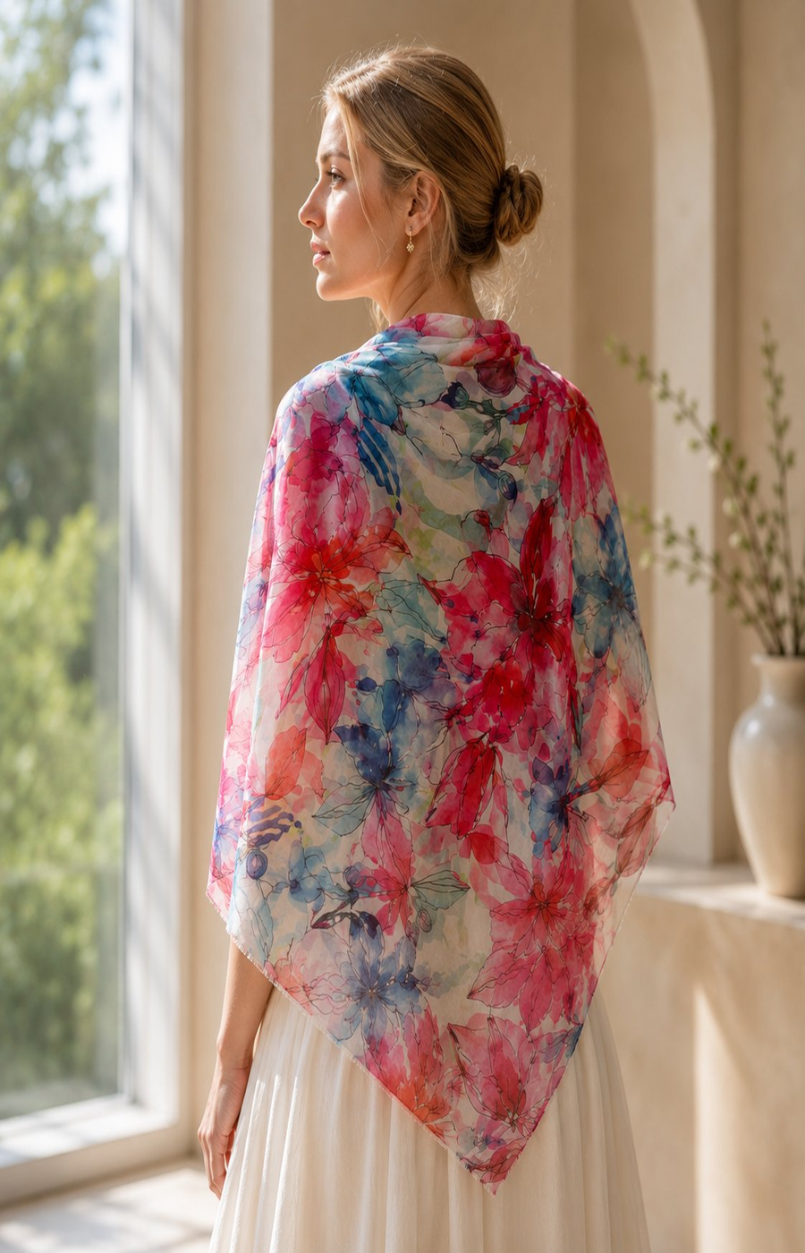 Ada Scarf in Pink/Blue 