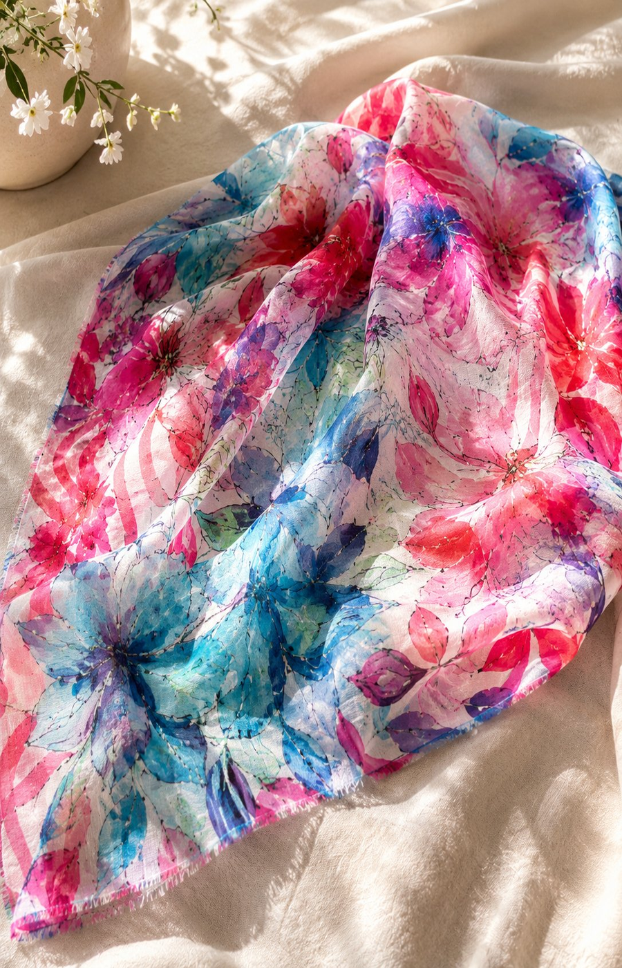 Ada Scarf in Pink/Blue 