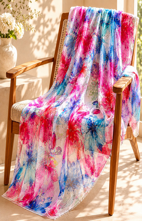 Ada Scarf in Pink/Blue 
