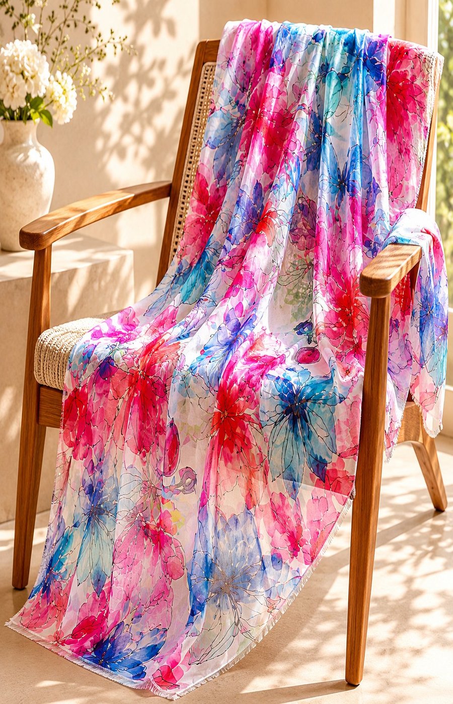 Ada Scarf in Pink/Blue 