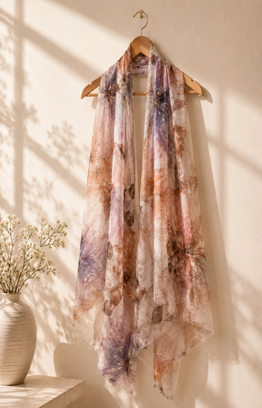Ada Scarf in Tan/Purple 