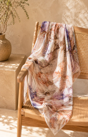 Ada Scarf in Tan/Purple 