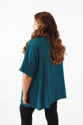 Adaline Blouse in Forest Green