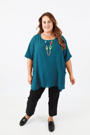 Adaline Blouse in Forest Green