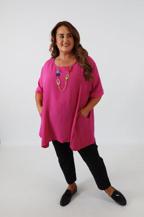 Adaline Blouse in Magenta