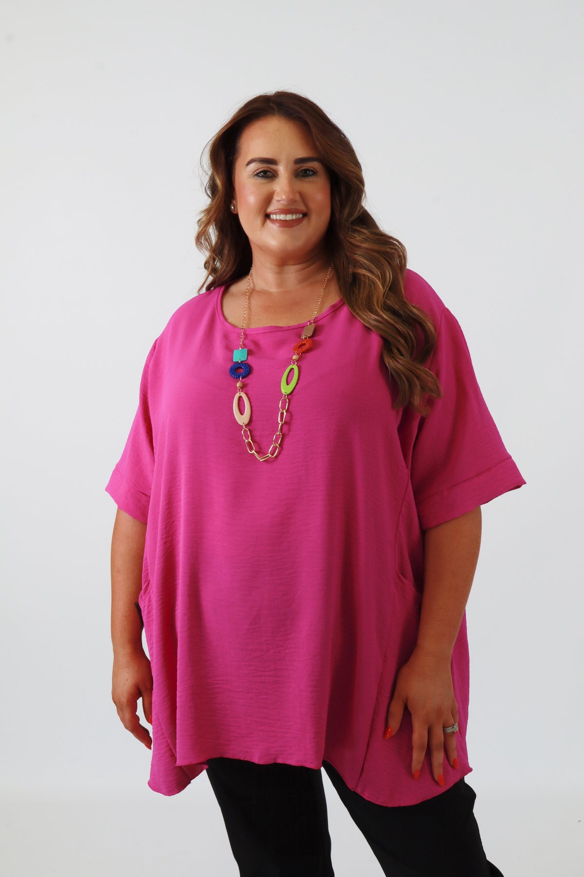 Adaline Blouse in Magenta