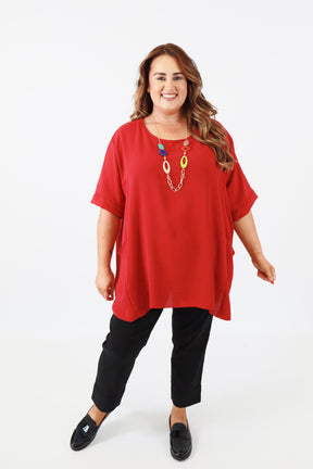 Adaline Blouse in Wine