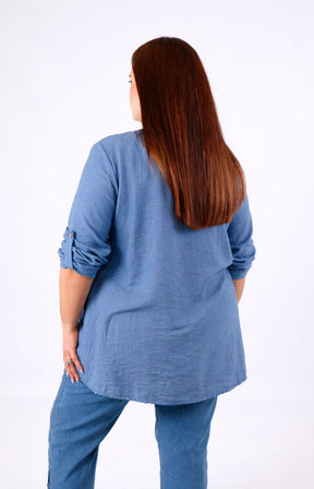 Alex Blouse in Denim Blue 