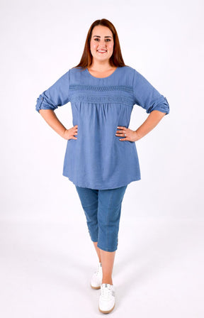 Alex Blouse in Denim Blue 