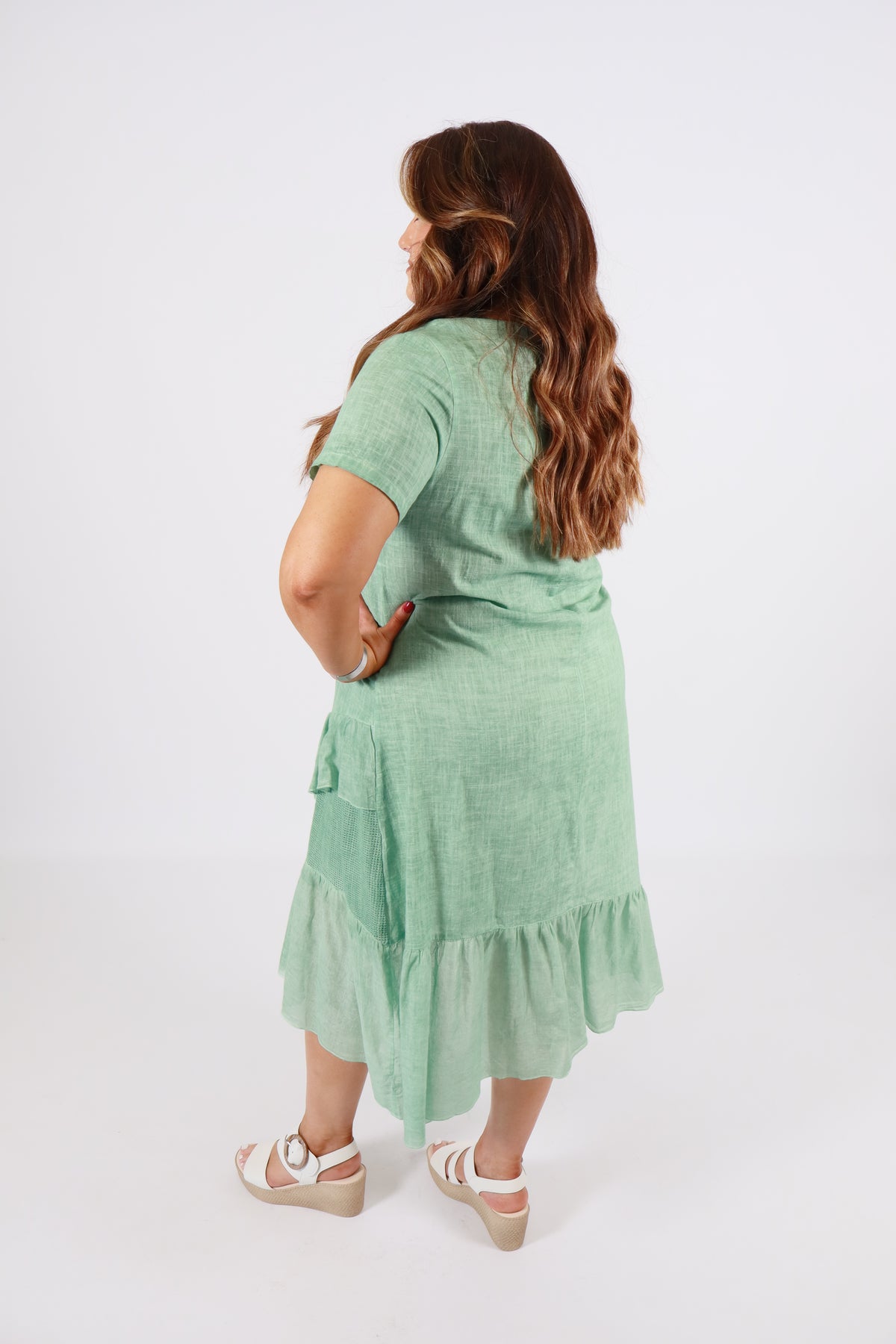 Alexa Cotton Dress in Green