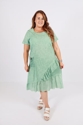 Alexa Cotton Dress in Green