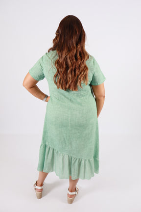 Alexa Cotton Dress in Green