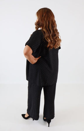 Ali Rhinestone Co-ord in Black 