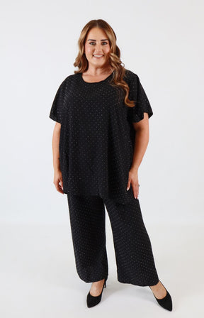 Ali Rhinestone Co-ord in Black 