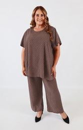 Ali Rhinestone Co-ord in Brown 
