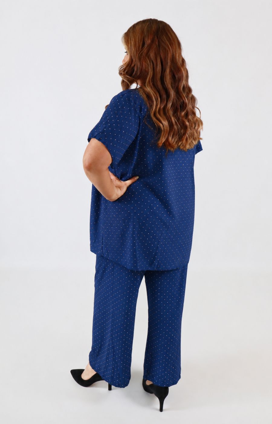 Ali Rhinestone Co-ord in Navy 