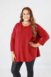 Alina Jumper in Wine