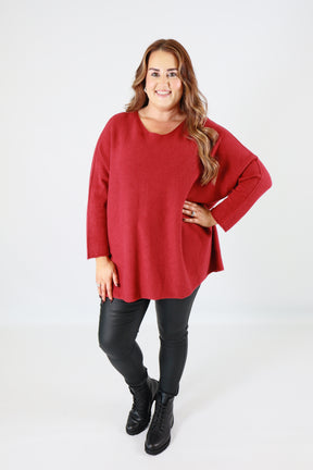 Alina Jumper in Wine