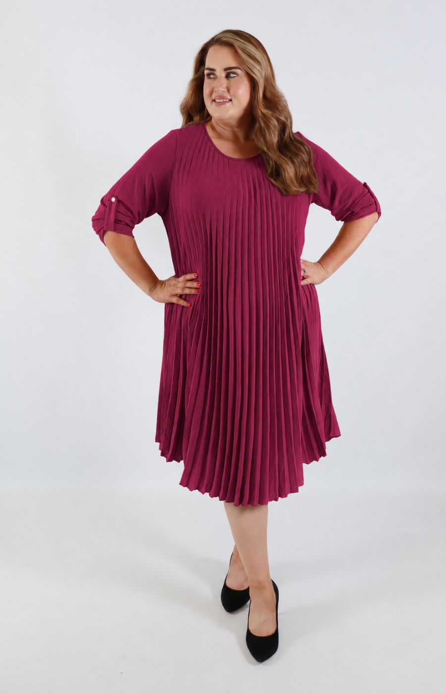 Amanda Dress in Wine  