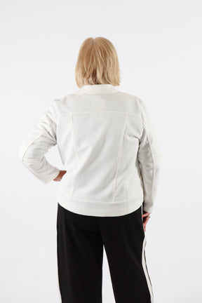 Amber Suede Biker Jacket in White