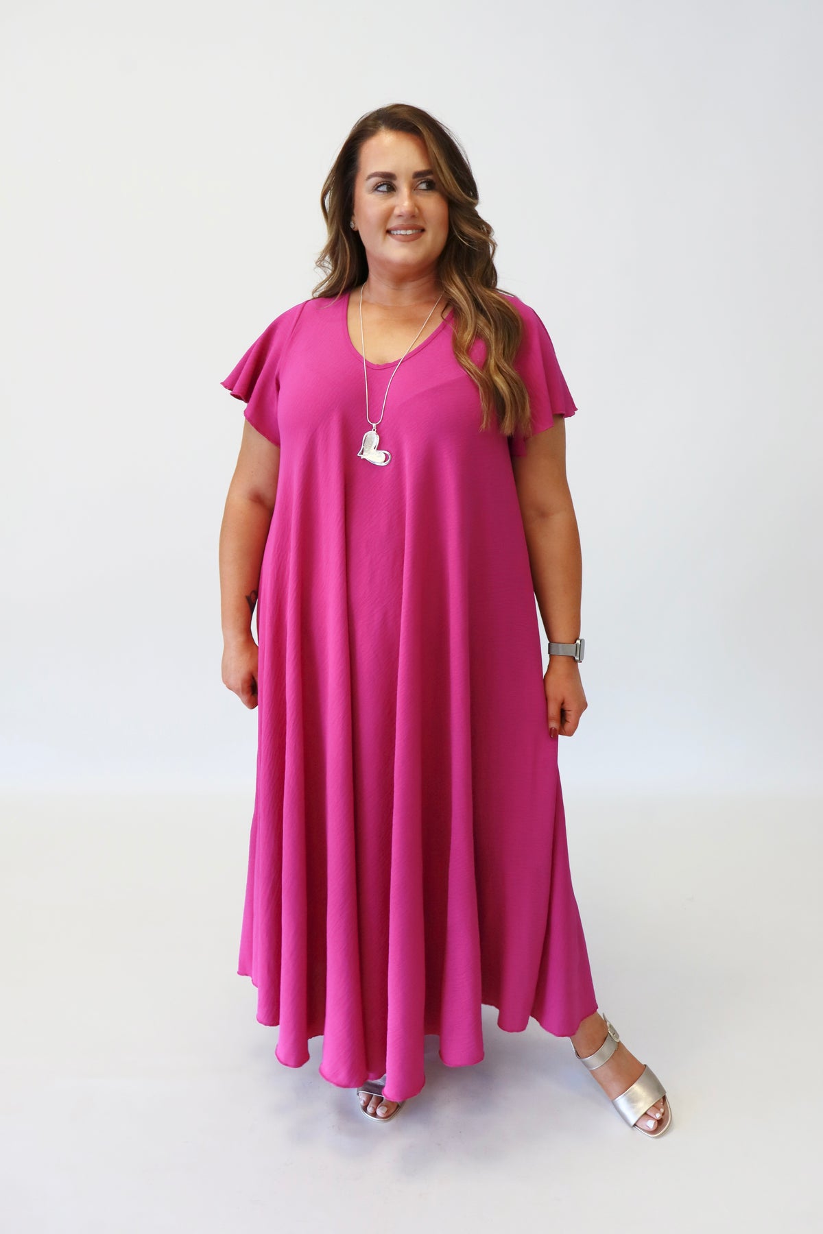 Amelia Dress in Magenta