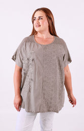 Amy Blouse in Taupe 