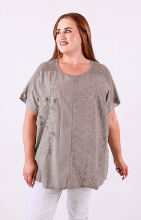 Amy Blouse in Taupe 