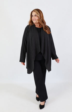 Anglea Waterfall Cardigan in Black 