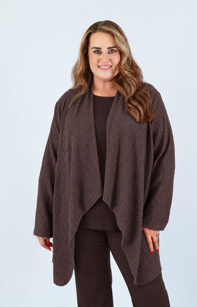 Anglea Waterfall Cardigan in Brown 