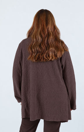 Anglea Waterfall Cardigan in Brown 